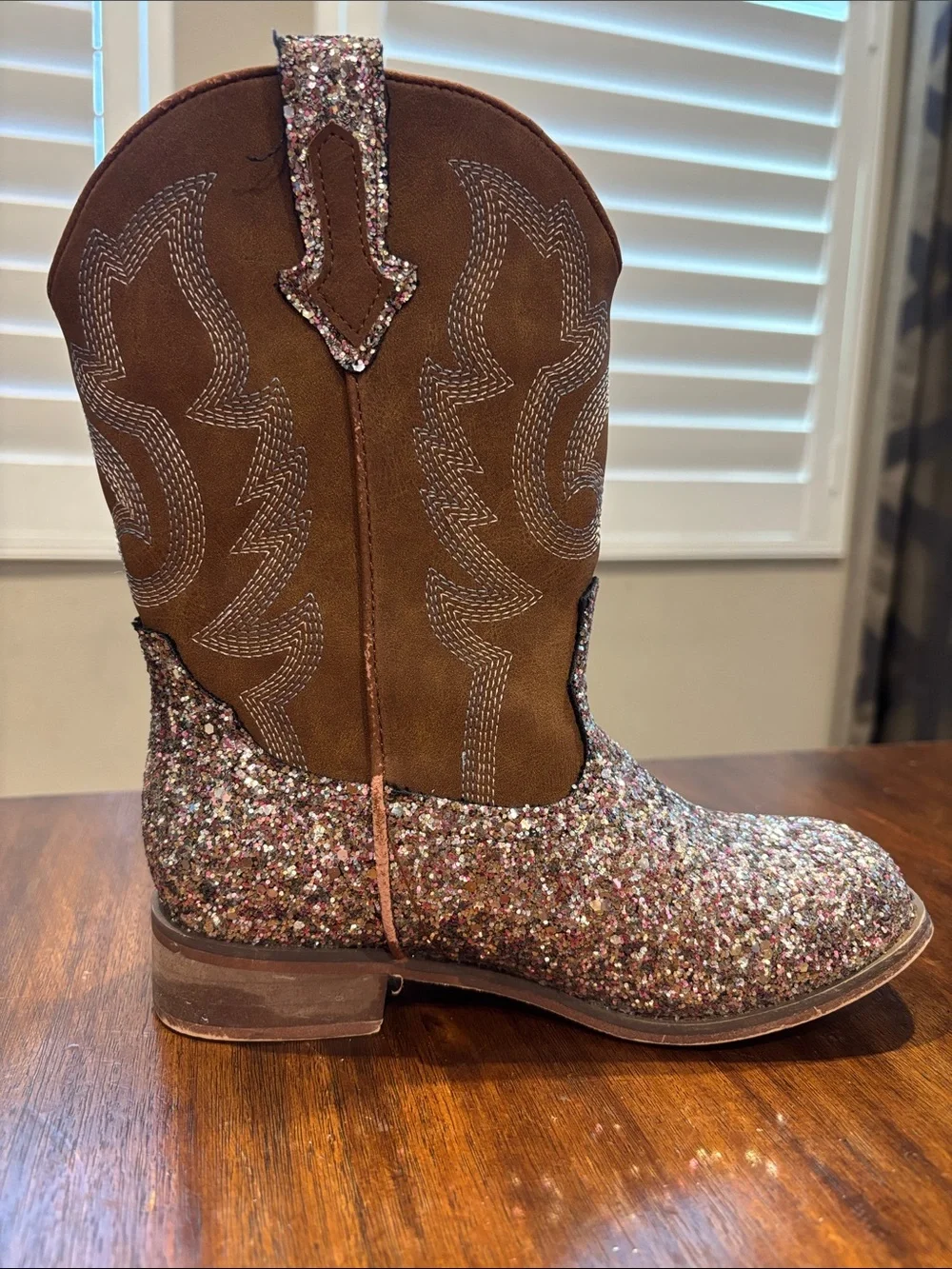 Glitter Multi-Tone Western Cowgirl Boots